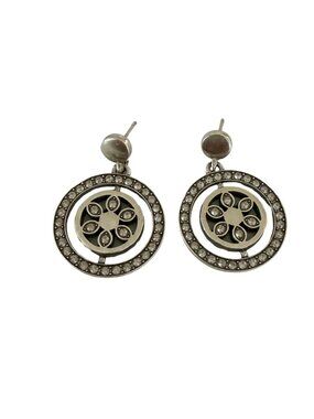Brighton Flora Shine Petite Drop Earrings – Silver Tone Crystal